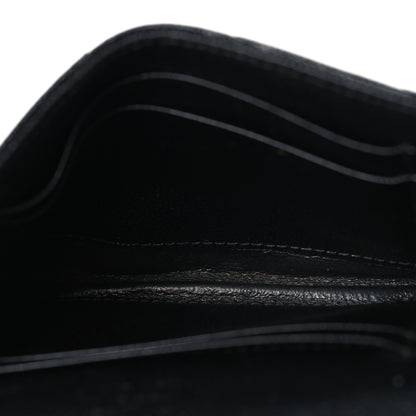 Saint Laurent Grain De Poudre Matelasse Chevron Small Monochrome Monogram Envelope Wallet Black 5 of 8
