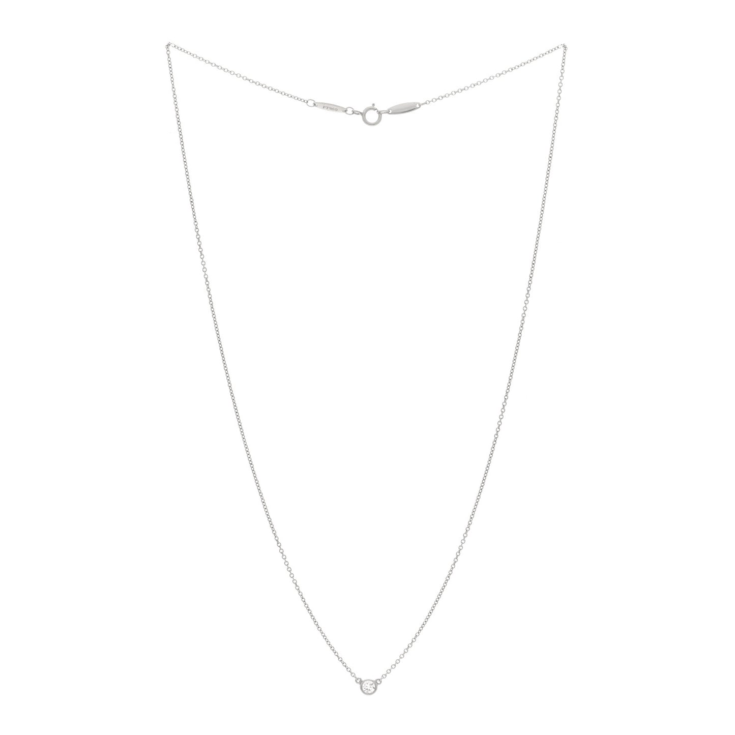 Platinum Diamond .12ct Elsa Peretti Diamonds by the Yard Pendant Necklace