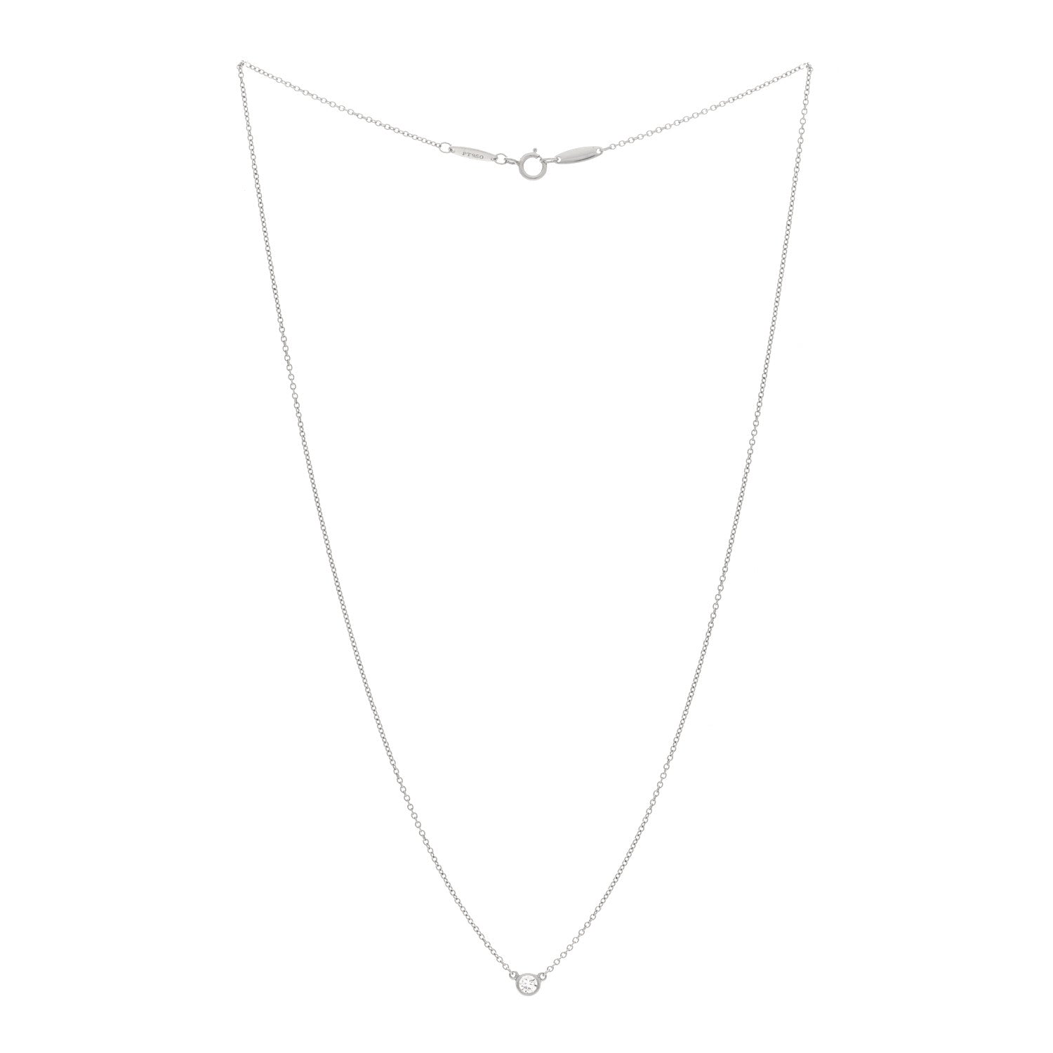 Tiffany Platinum Diamond .12ct Elsa Peretti Diamonds by the Yard Pendant Necklace 3 of 5