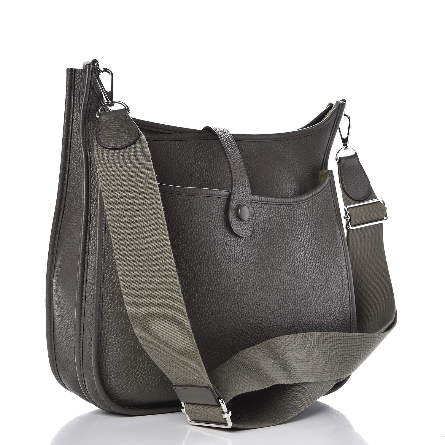 Hermes Taurillon Clemence Evelyne III GM Vert De Gris 3 of 8