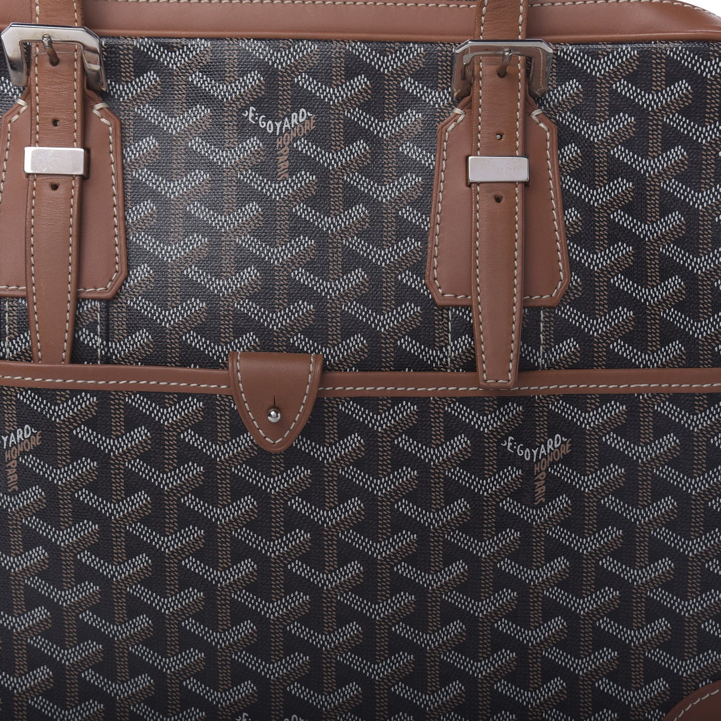 Goyardine Ambassade PM Briefcase Black Gold