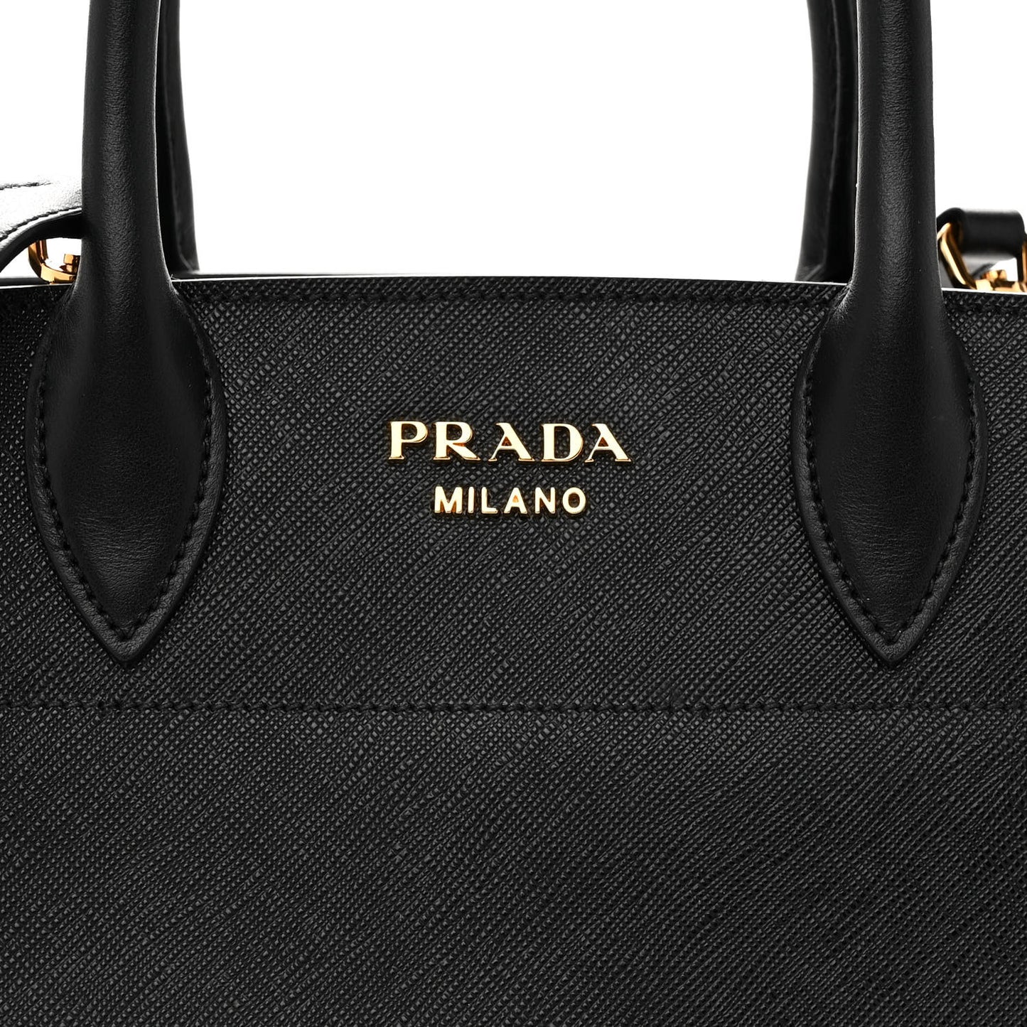 Saffiano City Calfskin Bibliothèque Top Handle Black