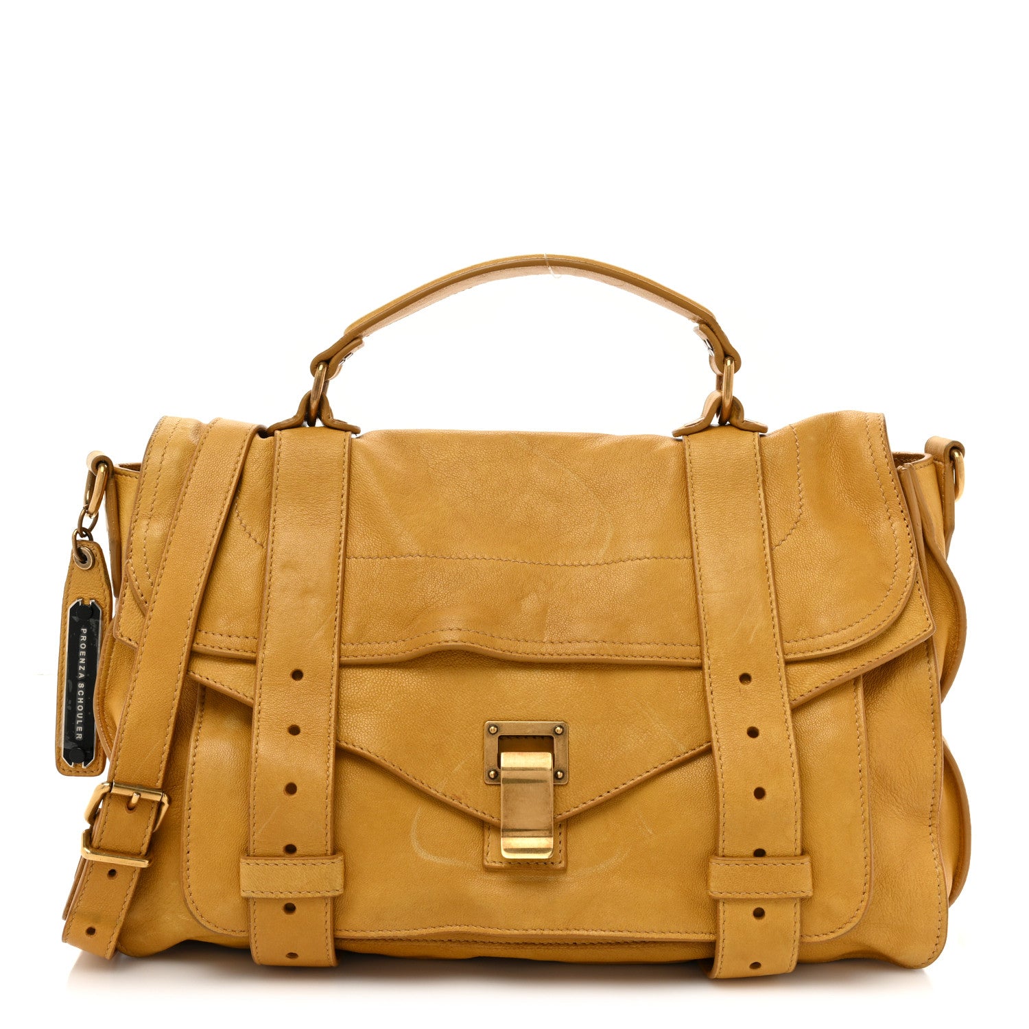Proenza Schouler Lambskin Medium PS1 Satchel Mustard 1 of 22
