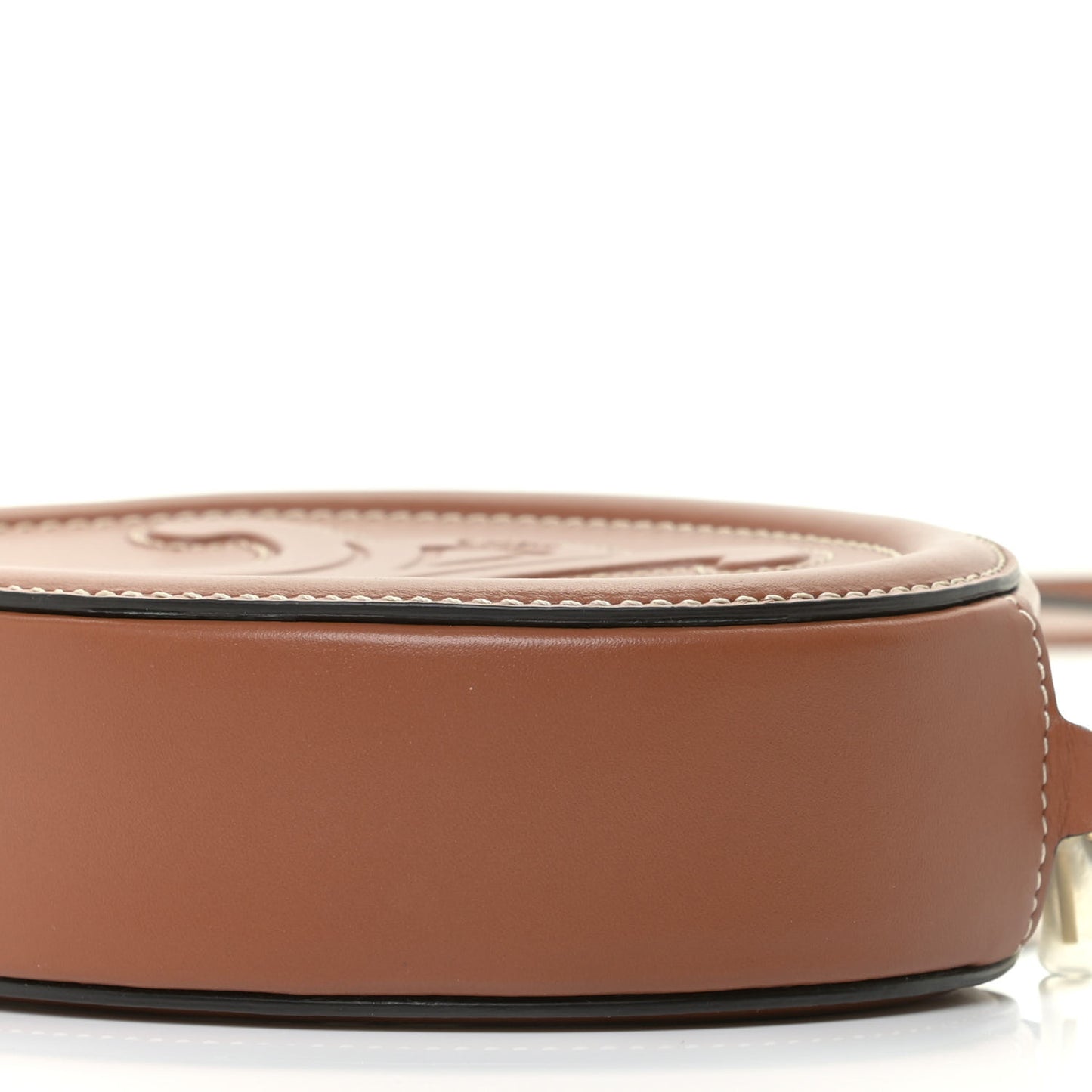 Smooth Calfskin Cuir Small Triomphe Oval Crossbody Purse Tan