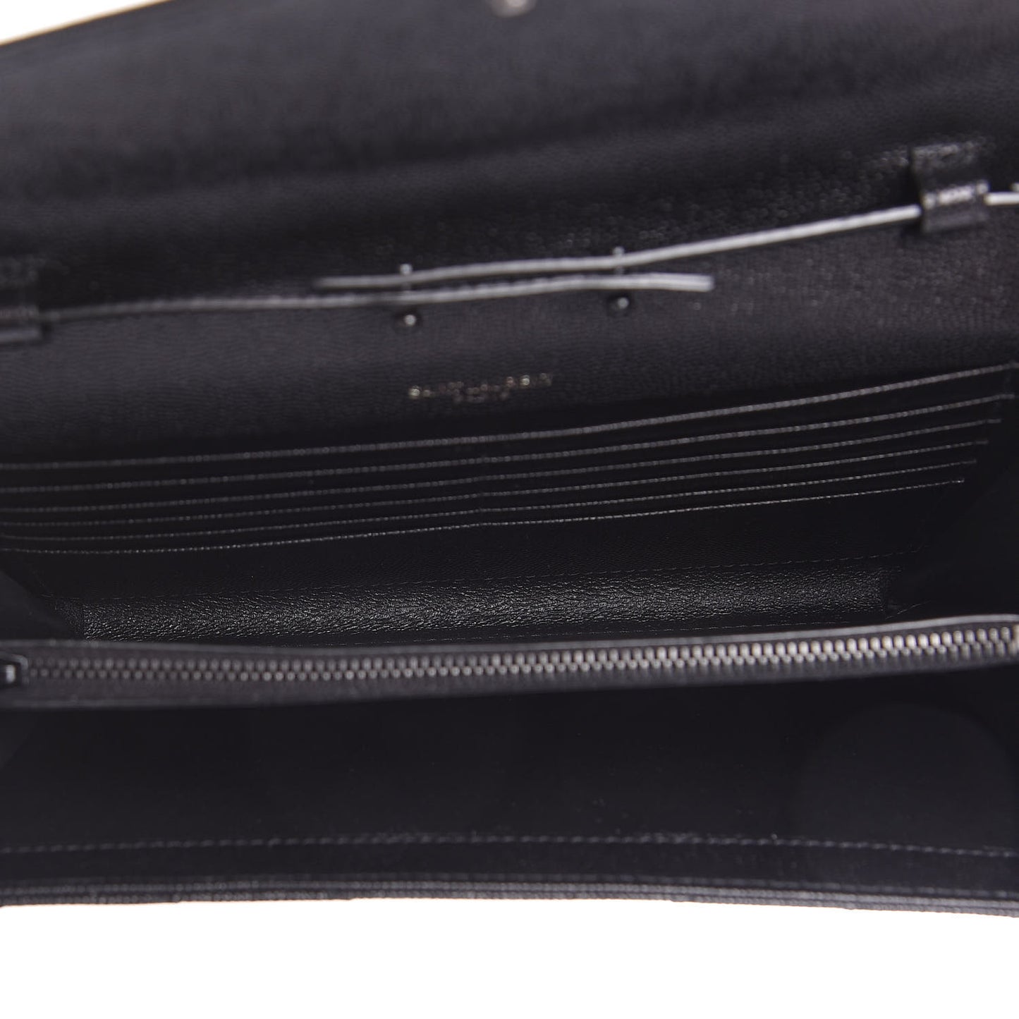 Grain De Poudre Matelasse Chevron Monogram Chain Wallet Black