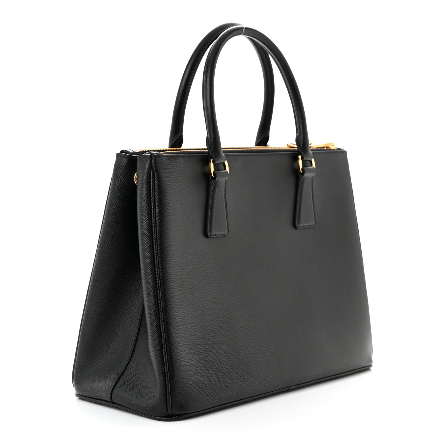Saffiano Lux Large Galleria Double Zip Tote Black