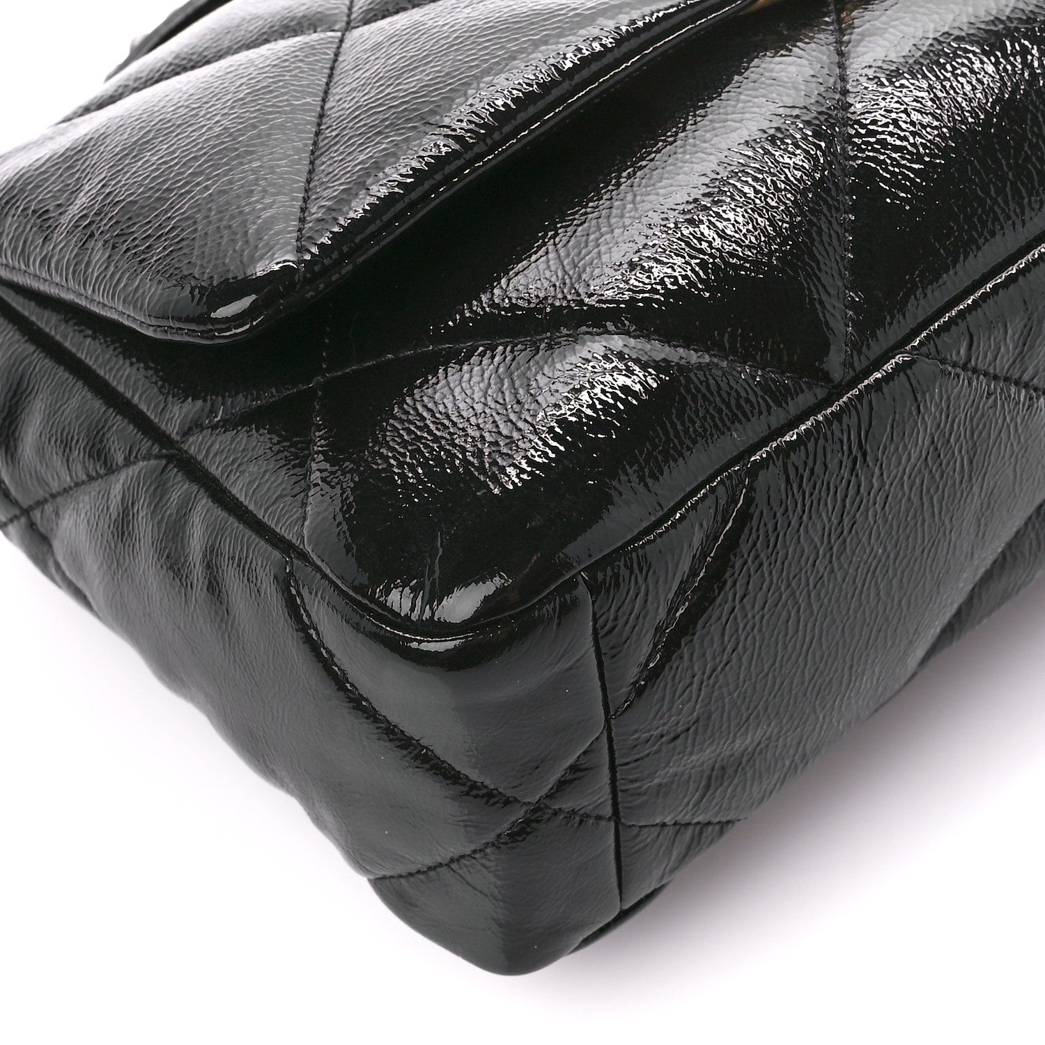 Chanel Shiny Crumpled Calfskin Quilted Medium Chanel 19 Flap Black 9 of 10
