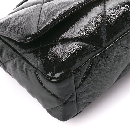 Chanel Shiny Crumpled Calfskin Quilted Medium Chanel 19 Flap Black 9 of 10
