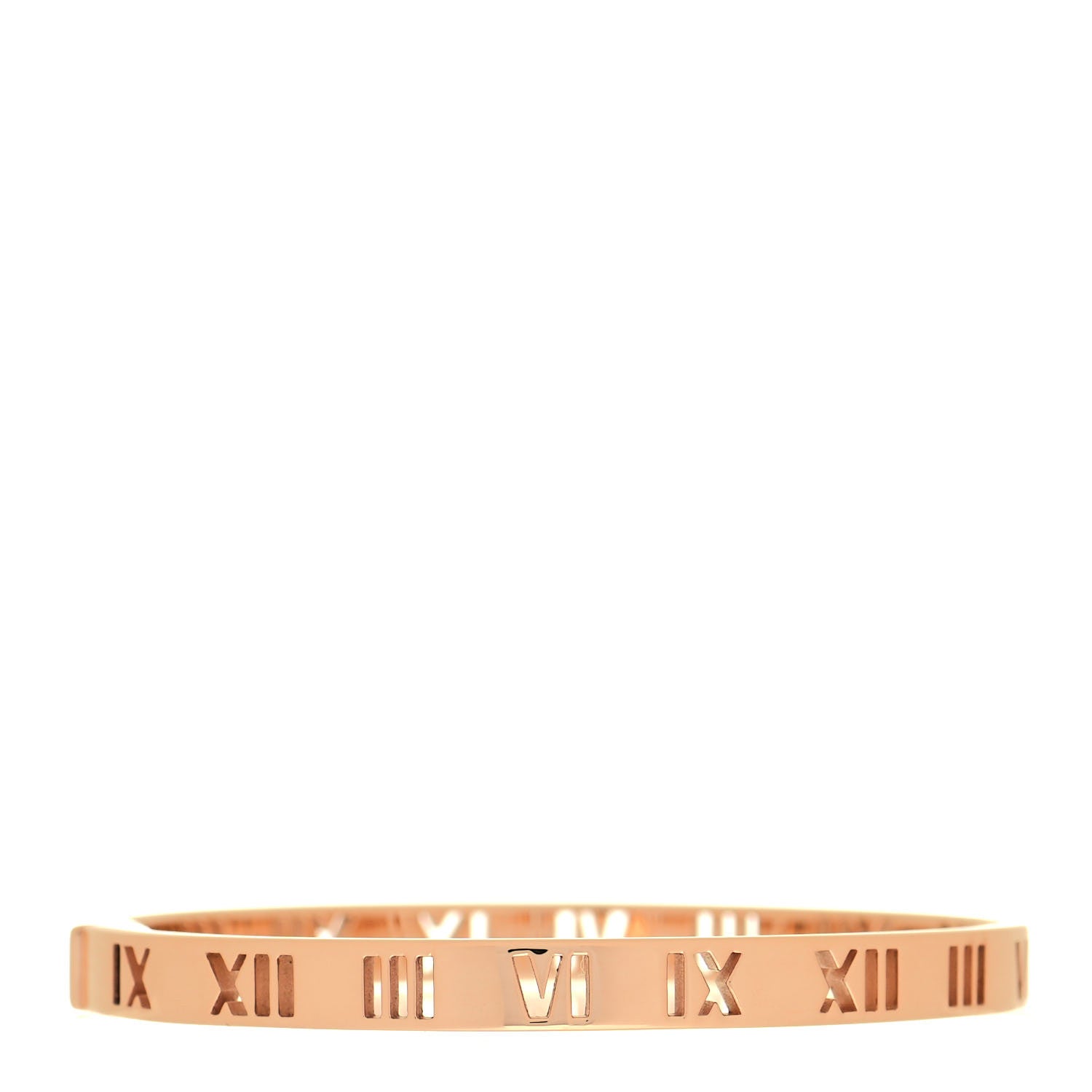 Tiffany 18K Rose Gold Diamond Atlas Pierced Hinged Bangle Bracelet 3 of 5