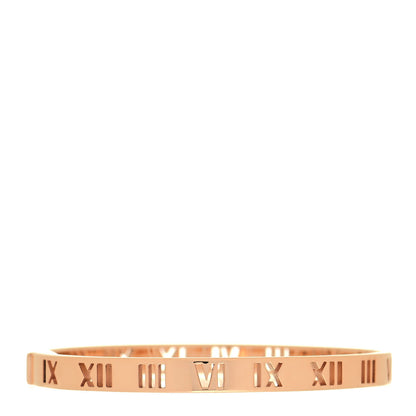 Tiffany 18K Rose Gold Diamond Atlas Pierced Hinged Bangle Bracelet 3 of 5