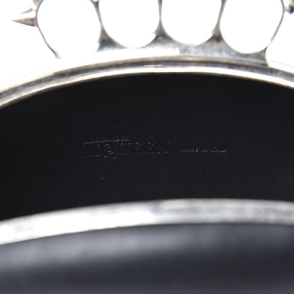Alexander McQueen Nappa Skull Knuckle Oval Box Clutch Black 6 of 11