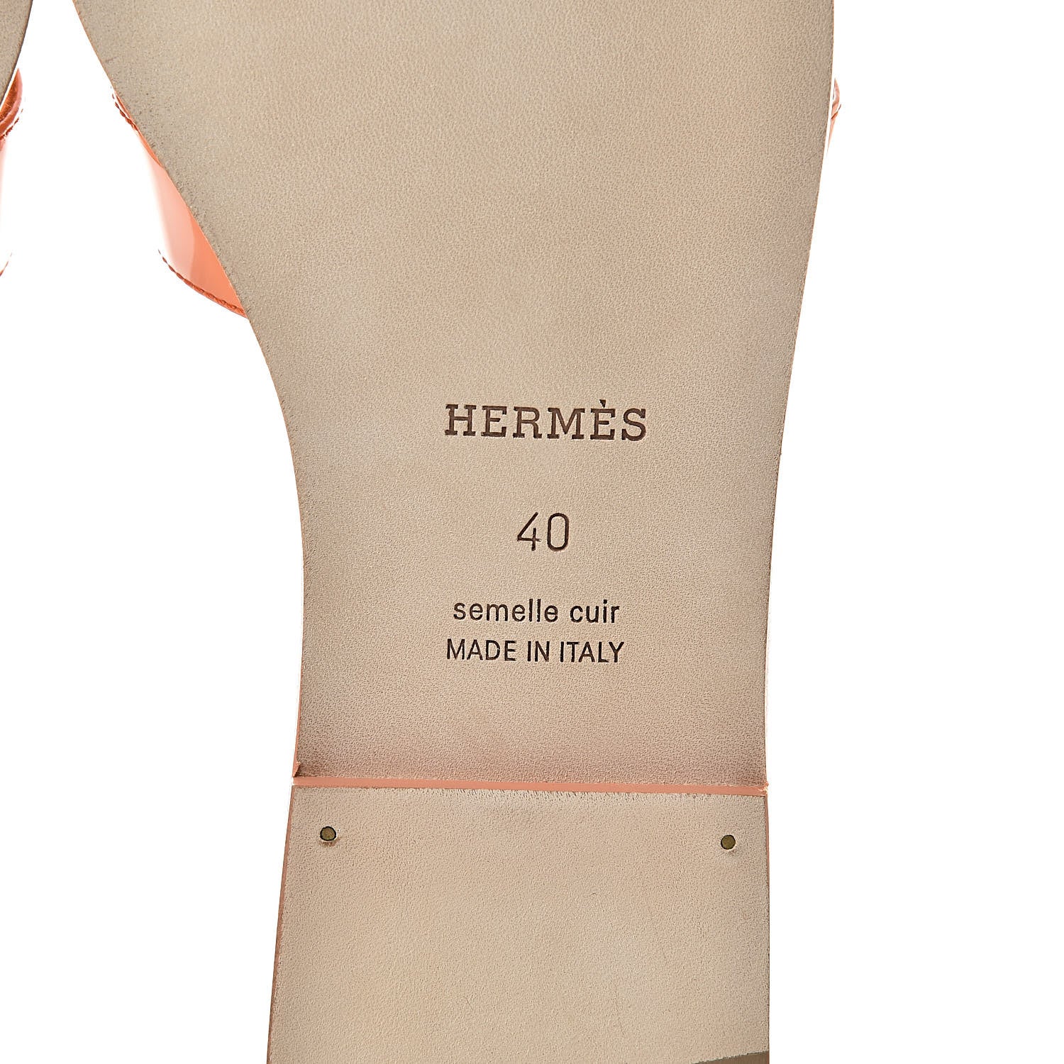 Hermes Patent Oran Sandals 40 Orange Melon 6 of 8