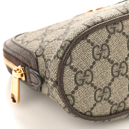 Gucci GG Supreme Monogram Textured Calfskin Web Large Ophidia Cosmetic Case Beige Ebony New Acero 7 of 8