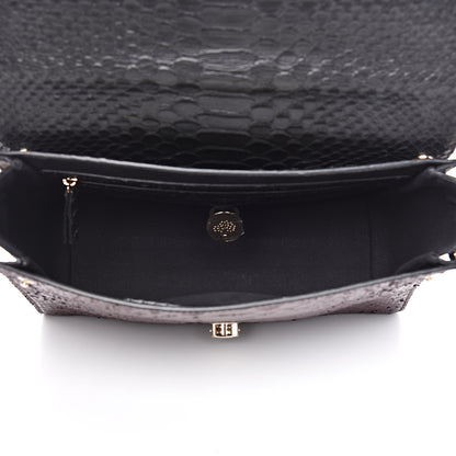 Mulberry Silky Python Calfskin Embossed Reversible Delphie Crossbody Oxblood Black 8 of 15