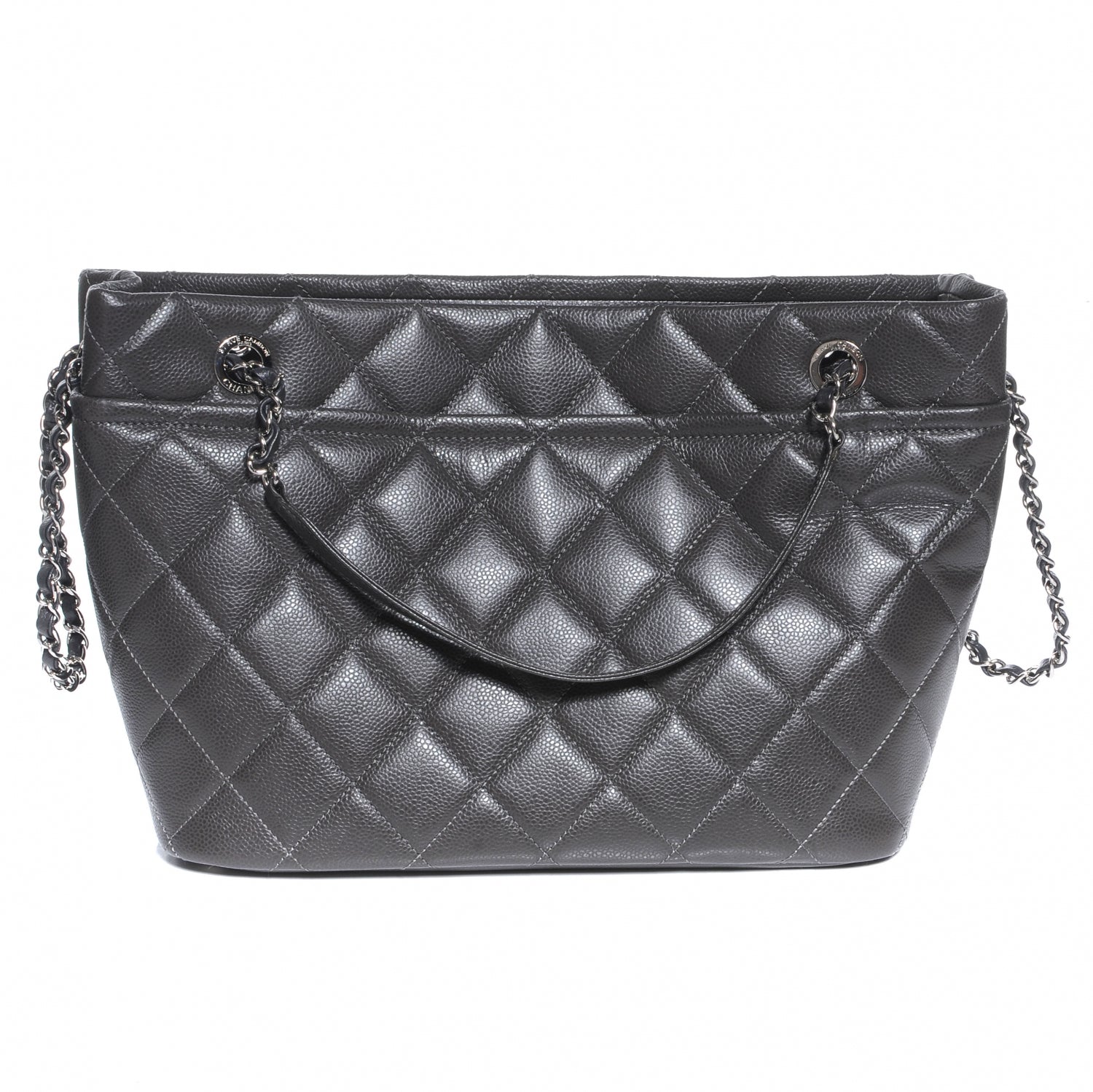 Chanel Caviar CC Timeless Soft Tote Grey 3 of 7