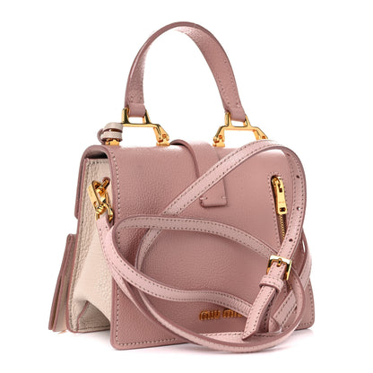 Miu Miu Goatskin Madras Mini Top Handle Bag Orchidea Gemma 3 of 18