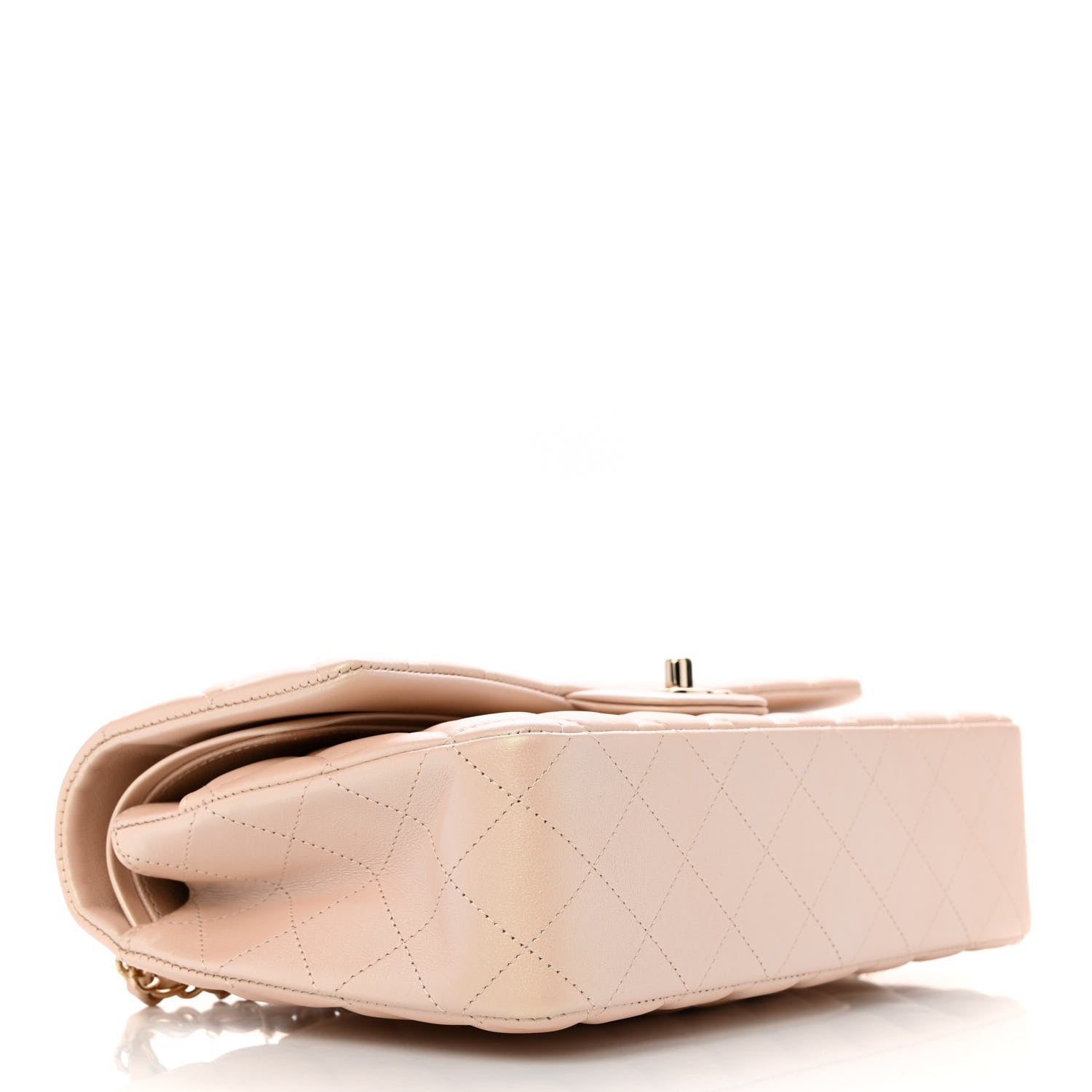 Chanel Iridescent Calfskin Quilted Medium Double Flap Beige 4 of 12