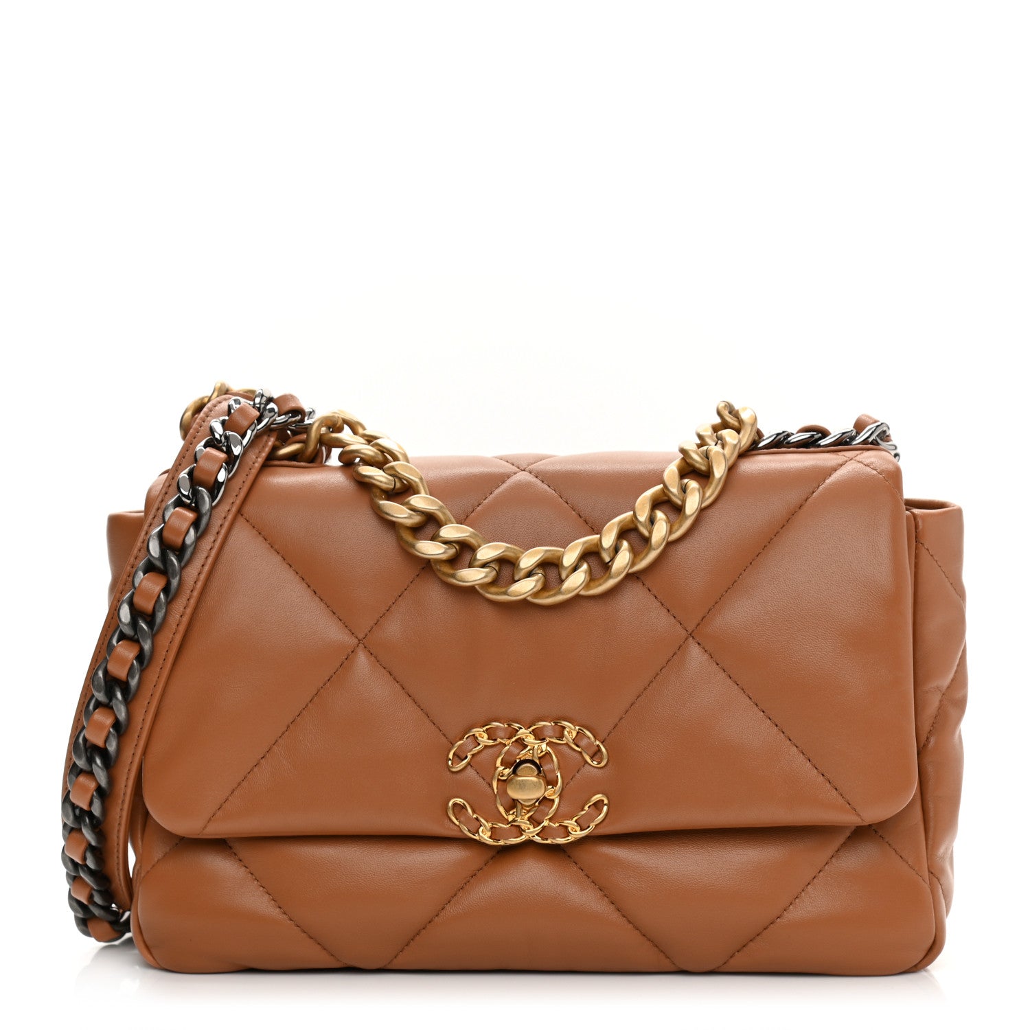 Chanel Lambskin Quilted Medium Chanel 19 Flap Brown 1 of 10