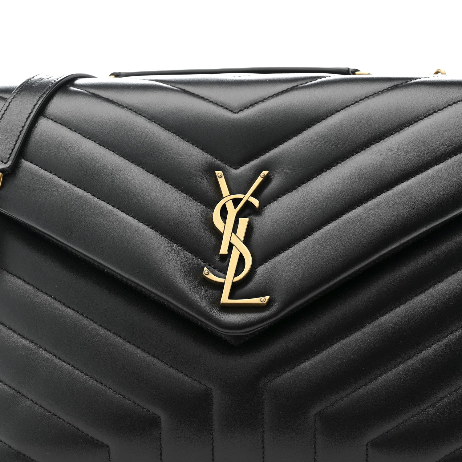 Saint Laurent Calfskin Y Quilted Monogram Medium Loulou Chain Satchel Black 10 of 12