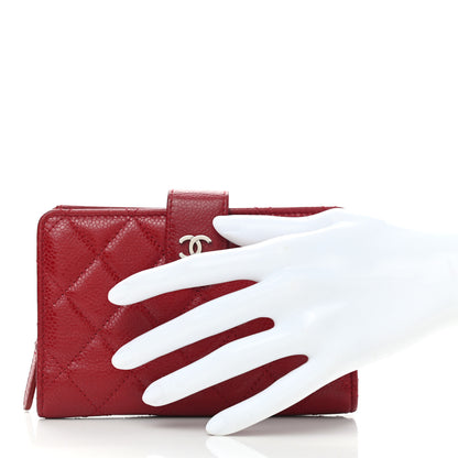 Chanel Caviar Quilted Zipped Pocket Wallet Red 2 of 10