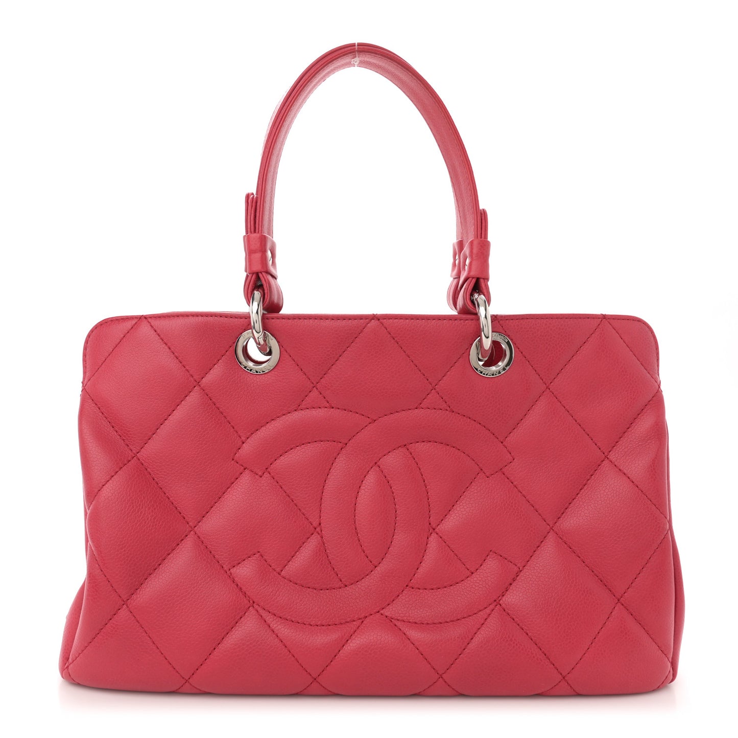 Soft Caviar Quilted CC Timeless Tote Fuchsia