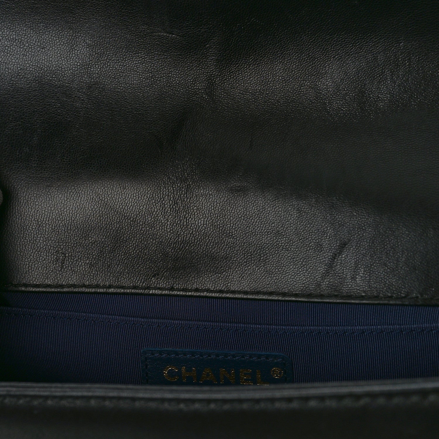 Chanel Lambskin Quilted Bi-Color Medium Boy Flap Black Navy 10 of 12