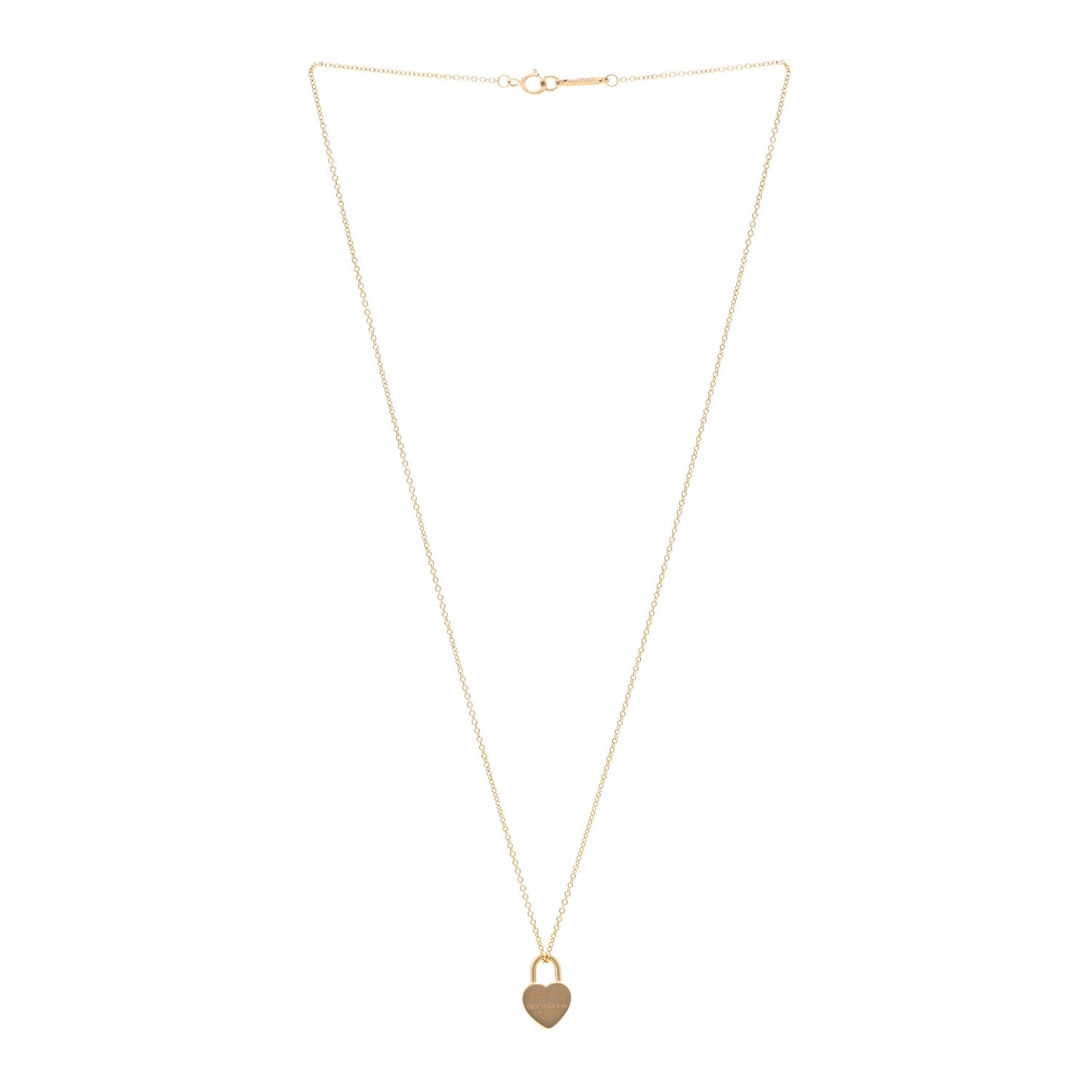 18K Yellow Gold Return to Tiffany Heart Lock Pendant Necklace