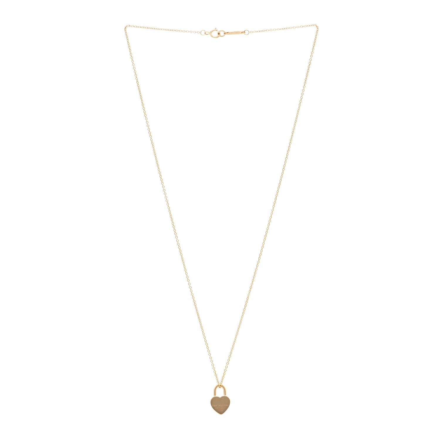 Tiffany 18K Yellow Gold Return to Tiffany Heart Lock Pendant Necklace 3 of 5