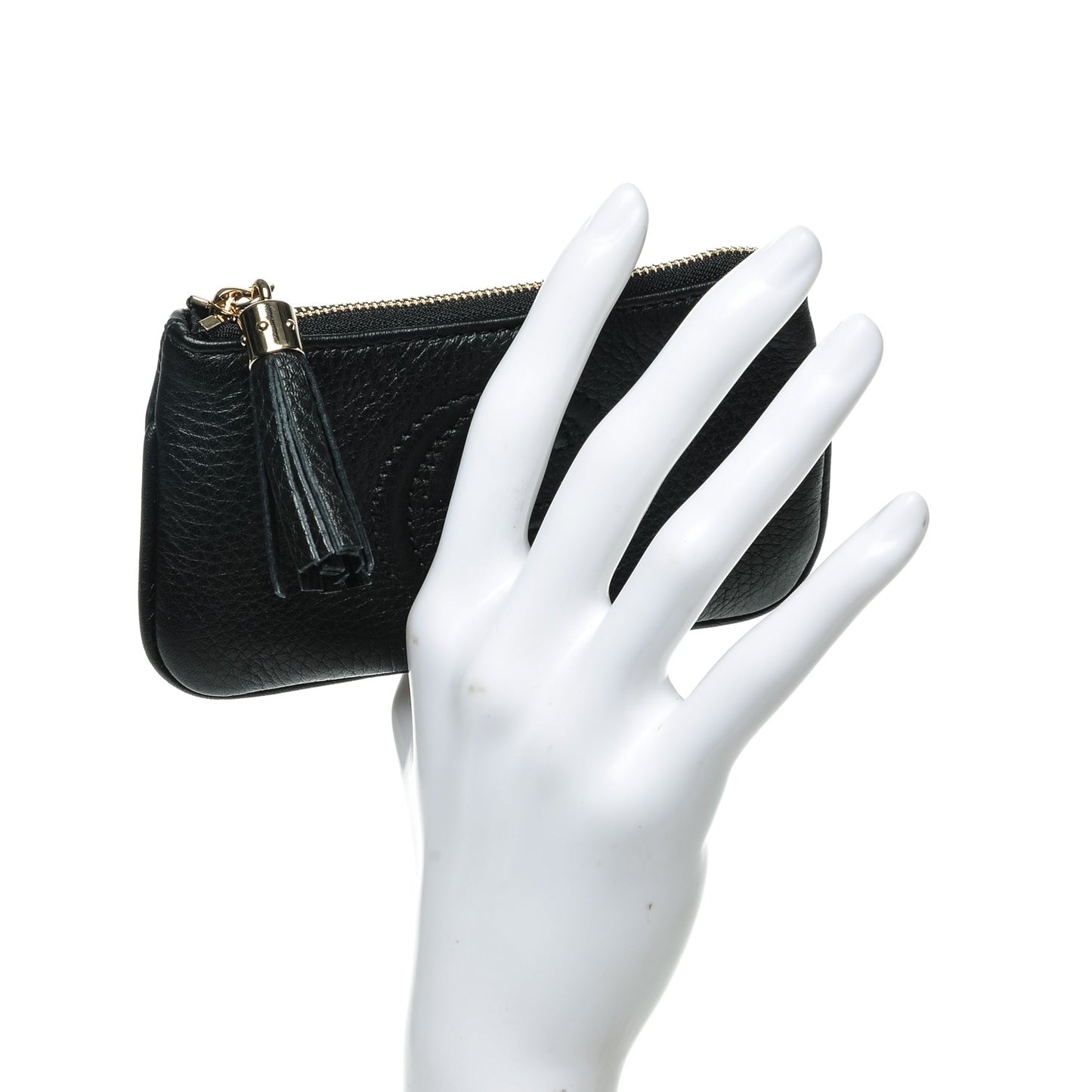 Pebbled Calfskin Soho Key Case Black