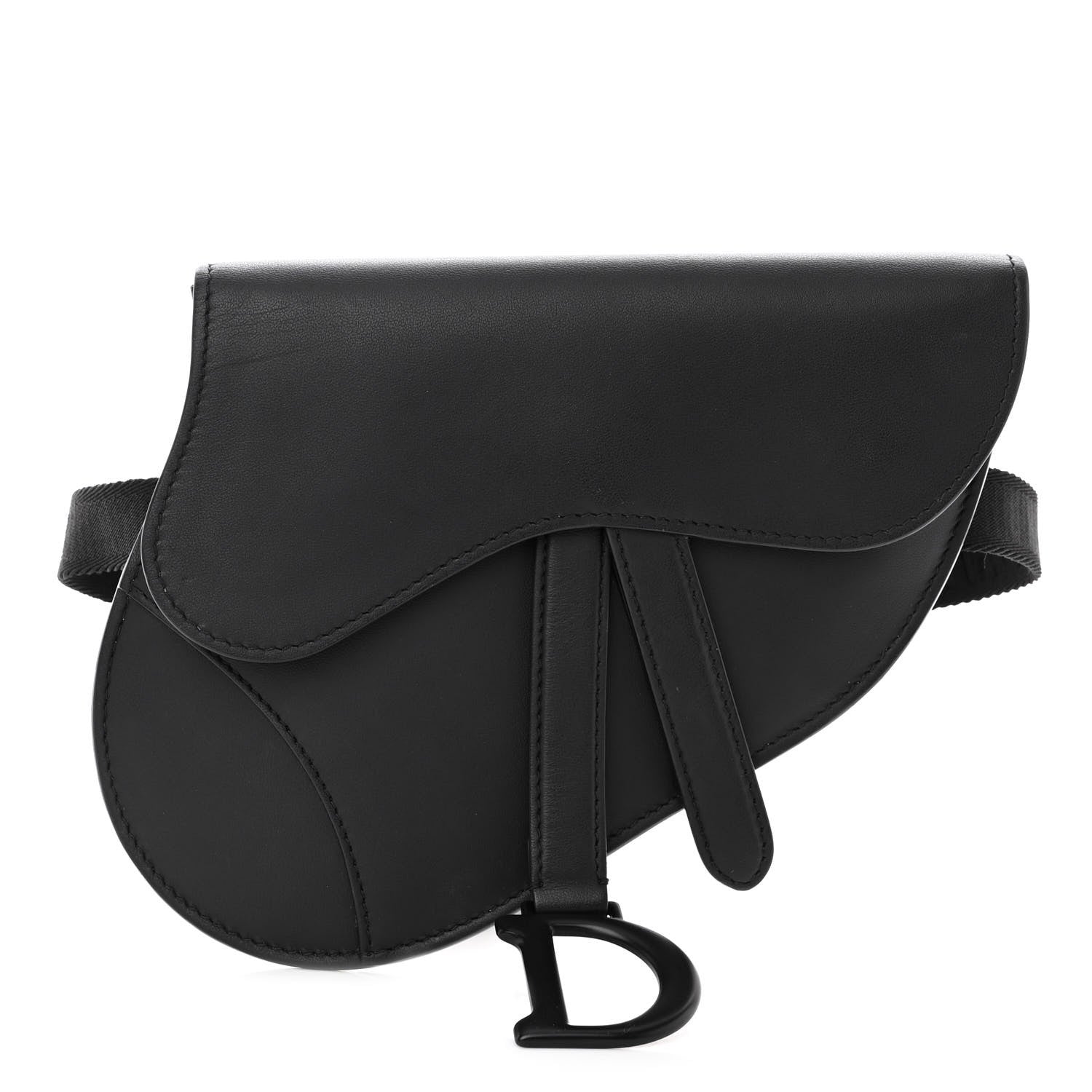 Christian Dior Ultra Matte Calfskin Saddle Belt Bag Black 1 of 9