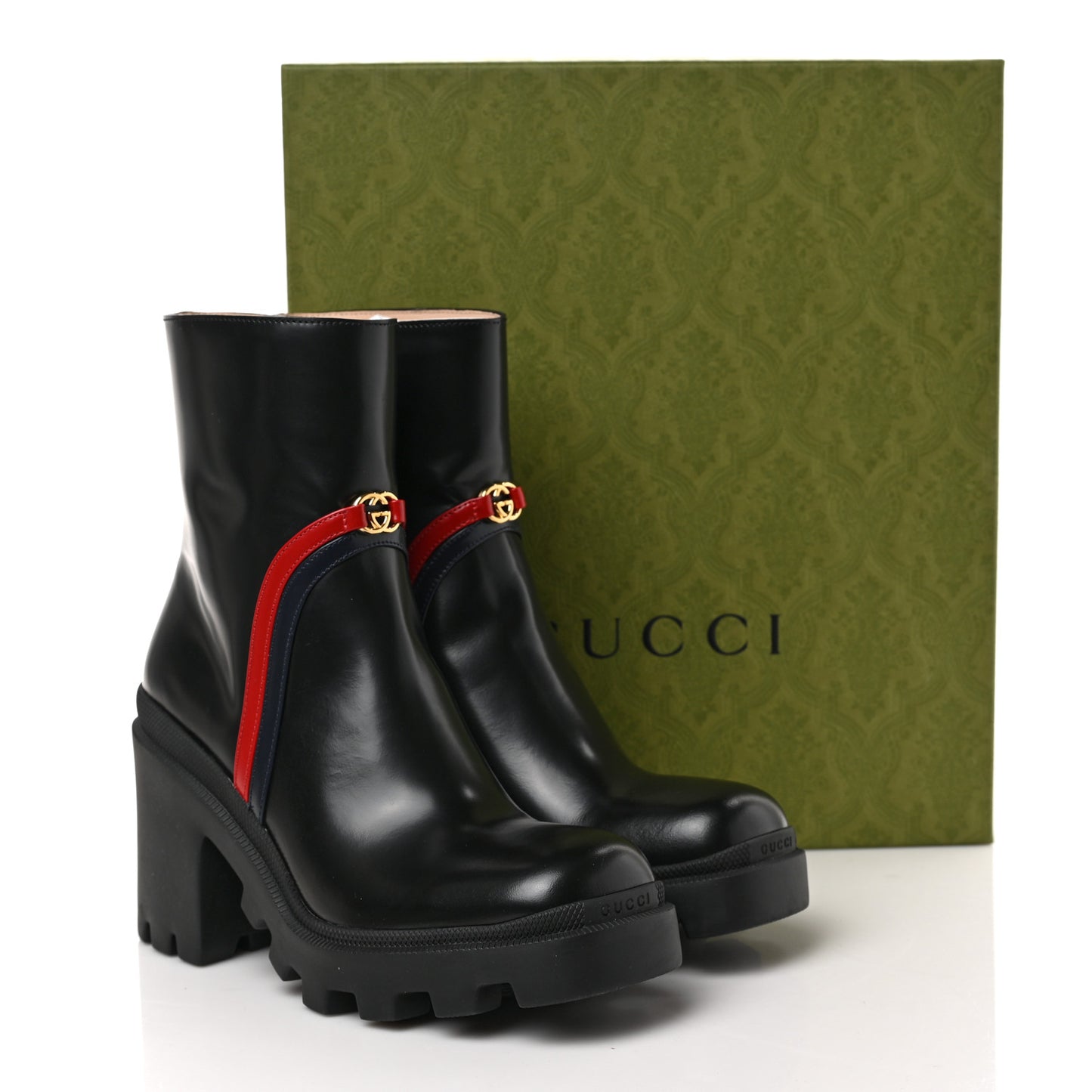 Calfskin Ankle Boots 39 Black Blue Hibiscus Red