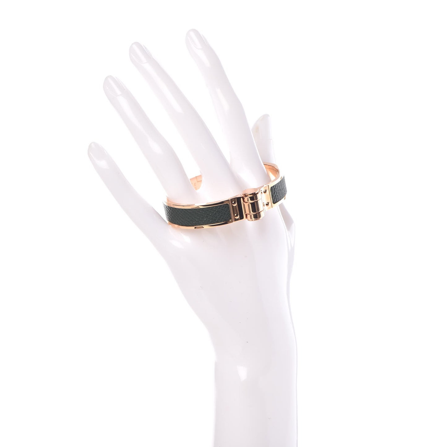 Epsom Charniere Narrow Hinged Bracelet S Vert Anglais