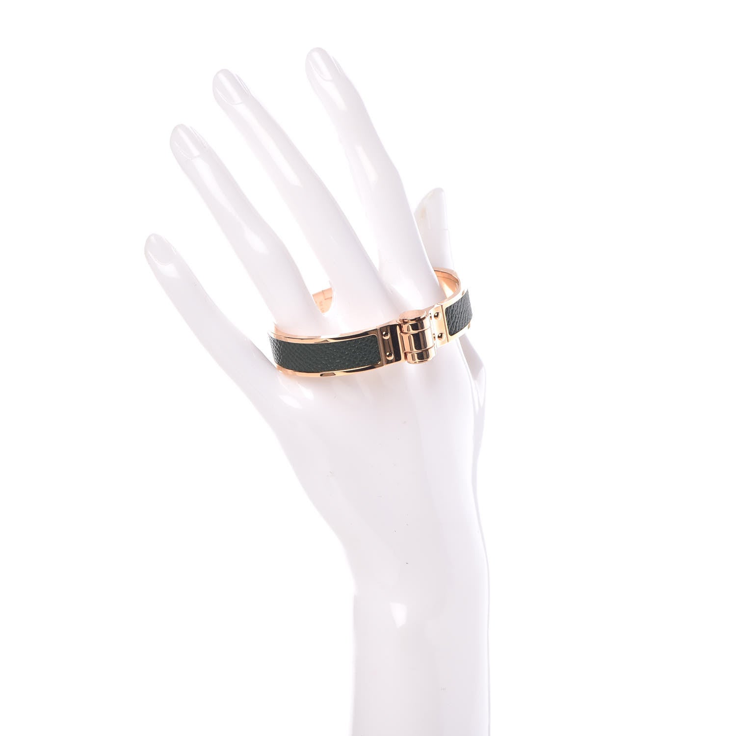 Hermes Epsom Charniere Narrow Hinged Bracelet S Vert Anglais 2 of 4