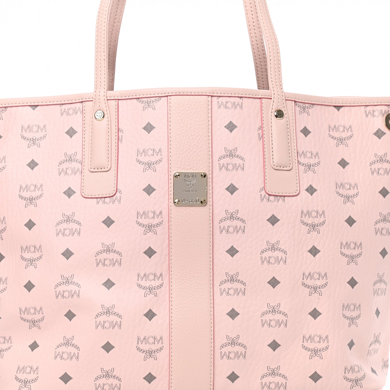 MCM Visetos Medium Liz Reversible Shopper Tote Powder Pink 10 of 16