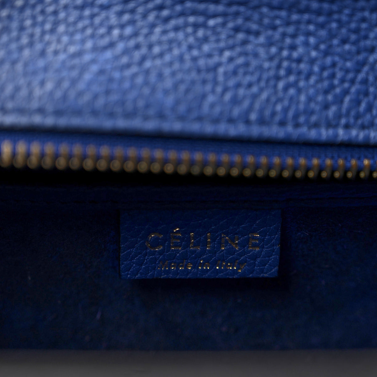 Drummed Calfskin Nano Luggage Indigo