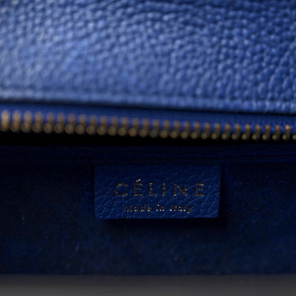 Celine Drummed Calfskin Nano Luggage Indigo 6 of 13