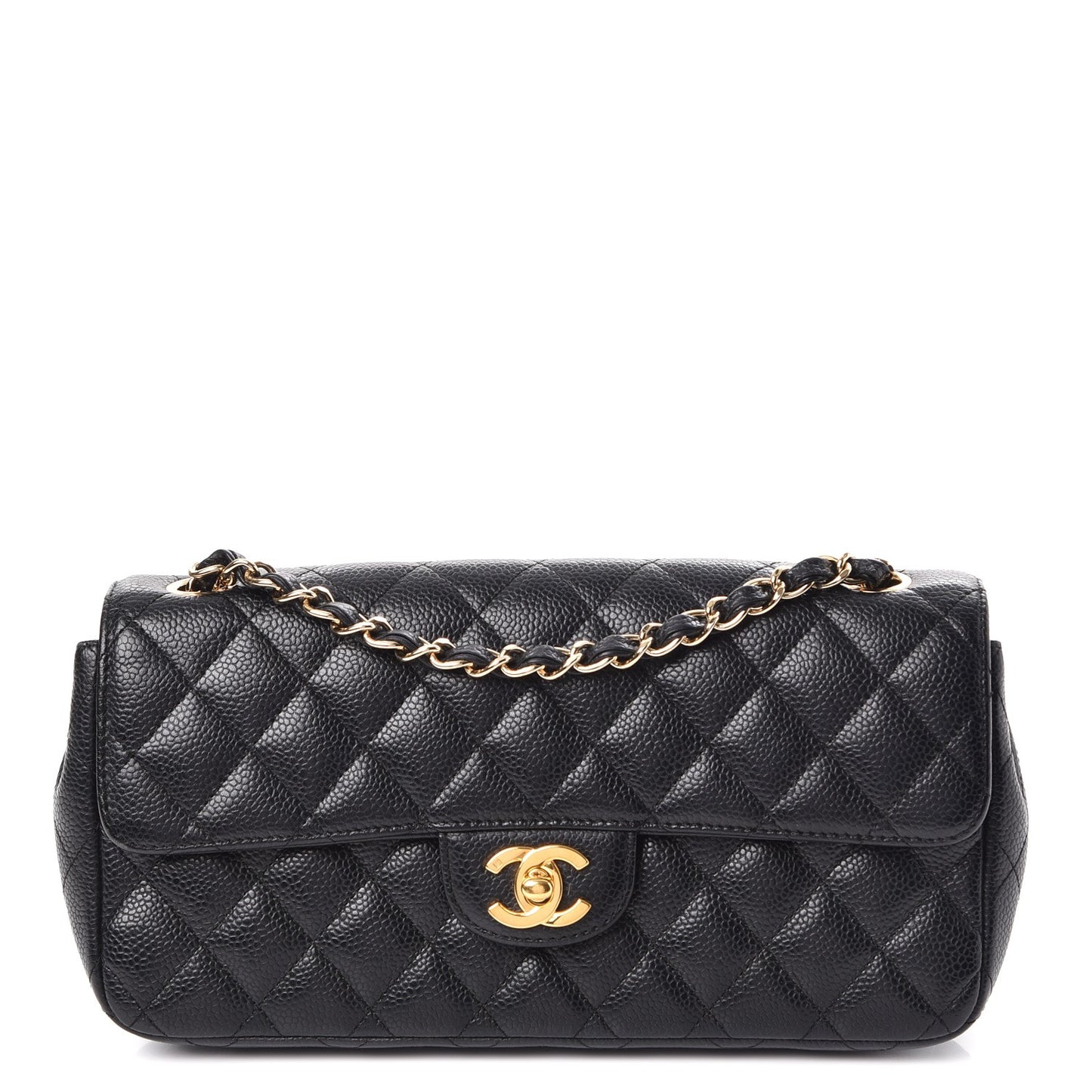 Caviar Quilted East West Flap Black
