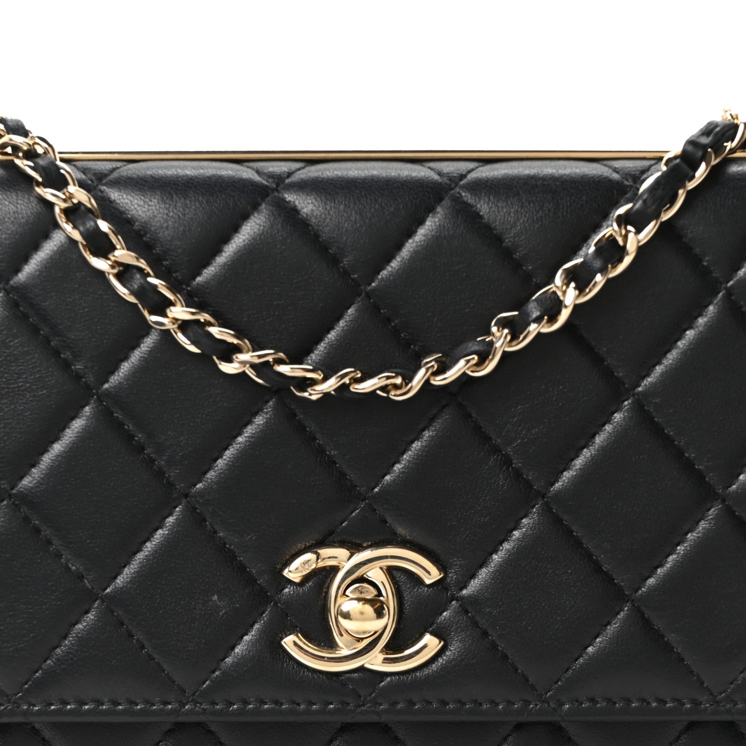 Chanel Lambskin Quilted Trendy CC Wallet On Chain WOC Black 8 of 11