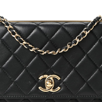Chanel Lambskin Quilted Trendy CC Wallet On Chain WOC Black 8 of 11