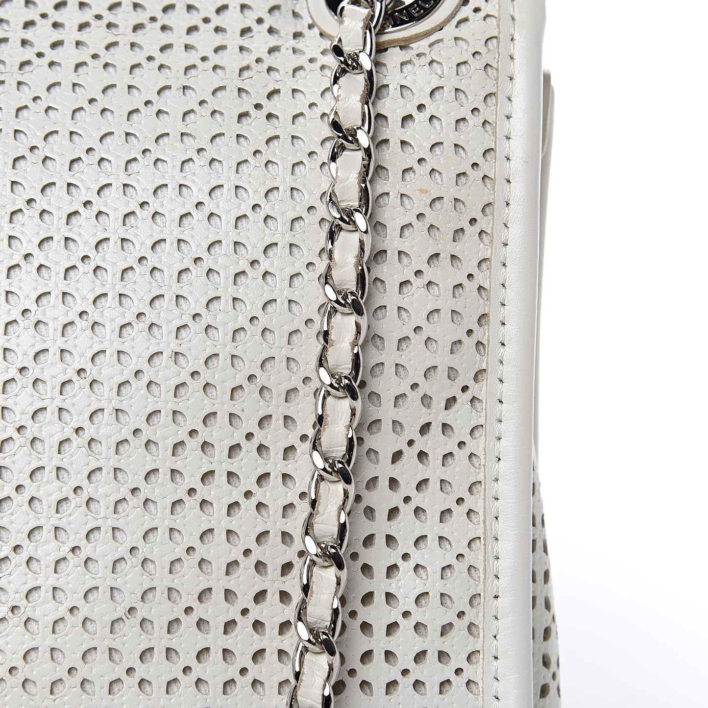 Perforated Calfskin Small Up In The Air Flap Ivory