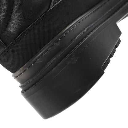 Chanel Lambskin Shearling Suede CC High Lace Up Boots 38 Black 24 of 27
