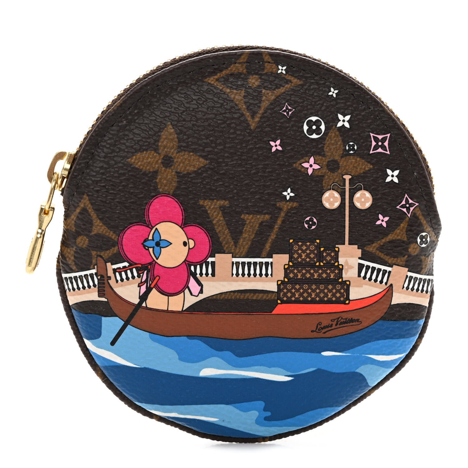 Louis Vuitton Monogram 2019 Christmas Animation Round Coin Purse Blue 1 of 8