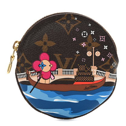 Louis Vuitton Monogram 2019 Christmas Animation Round Coin Purse Blue 1 of 8