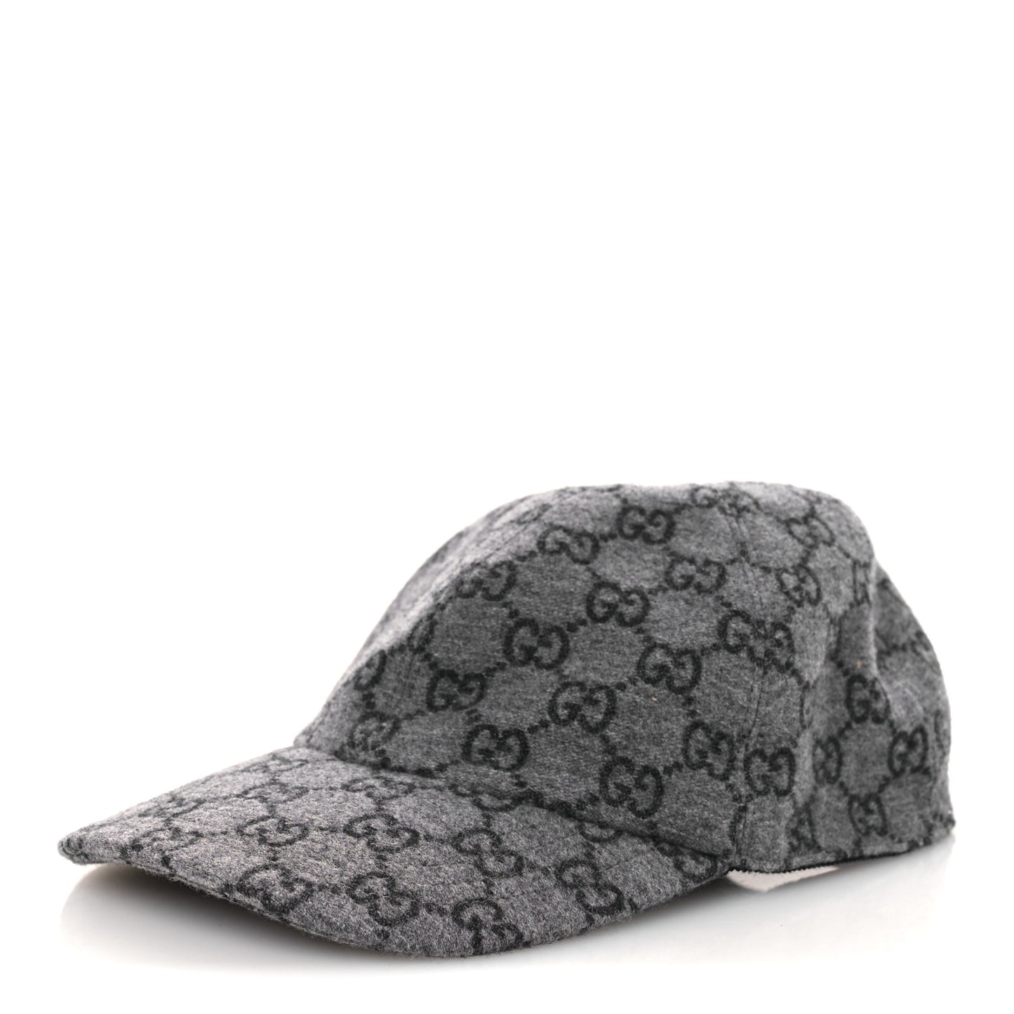 Covered Wool GG Monogram Baseball Hat L Grey Dark Grey Black