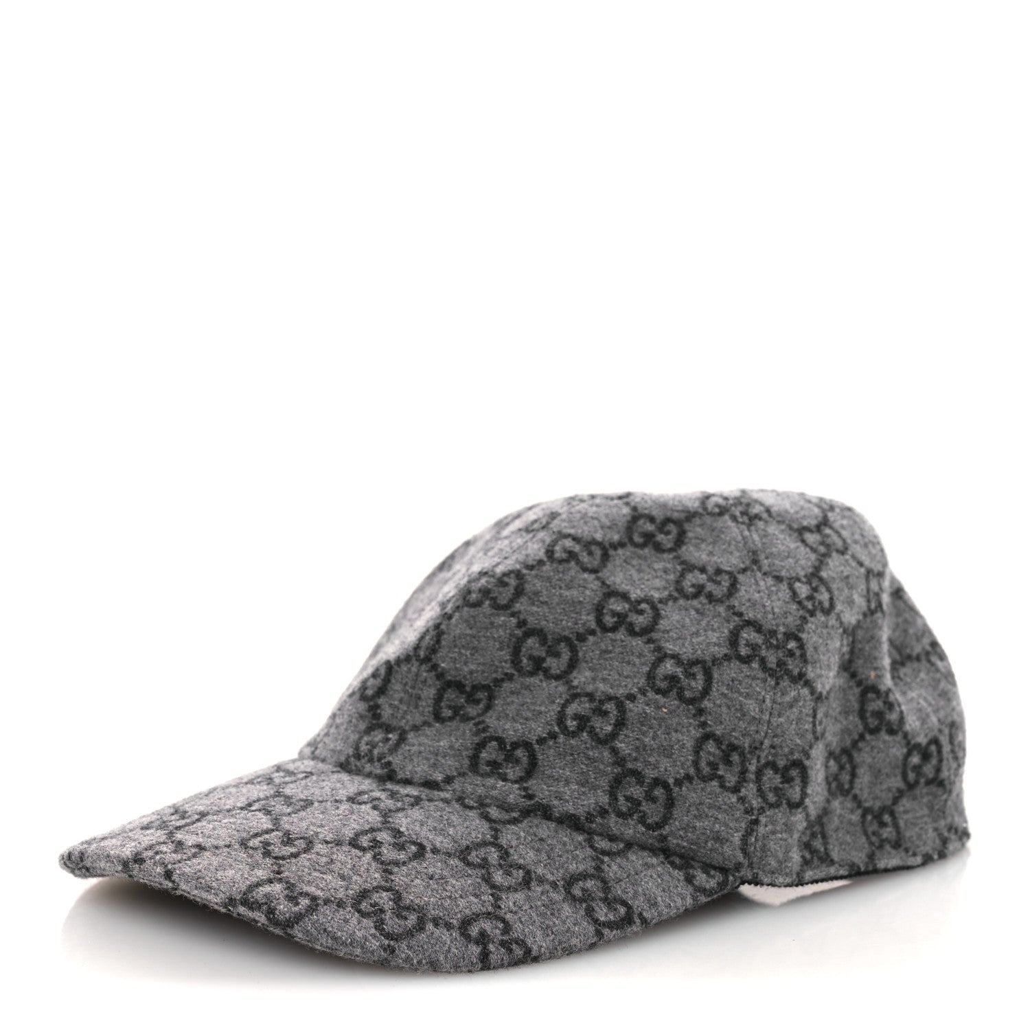 Gucci Covered Wool GG Monogram Baseball Hat L Grey Dark Grey Black 1 of 10