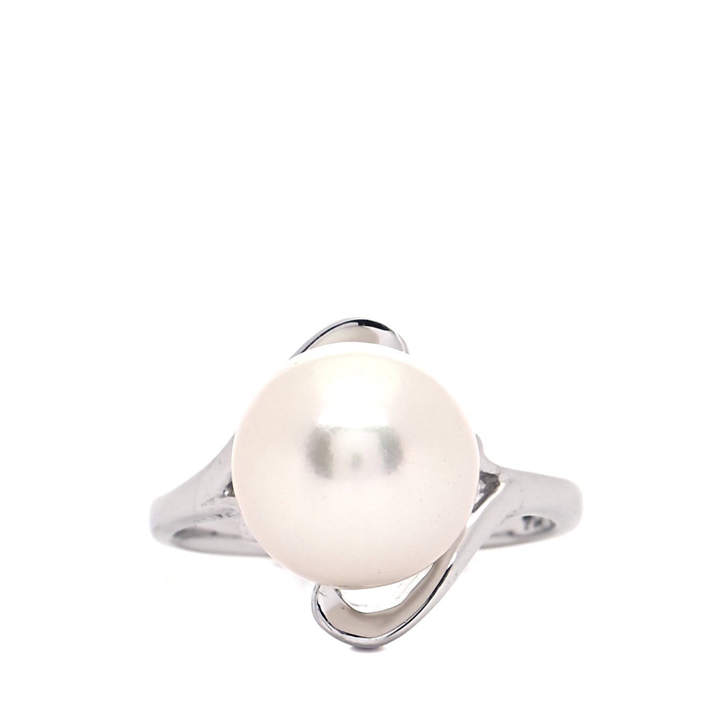 14K White Gold Akoya Pearl 9.5mm Ring 48 4.5
