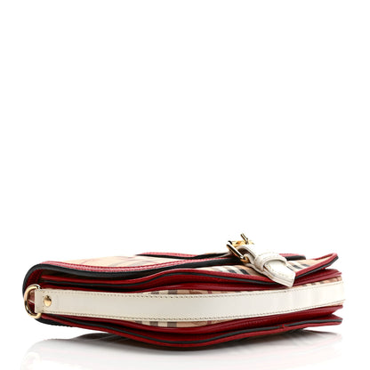 Burberry Haymarket Check Messenger Military Red White 3 of 11