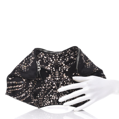 Alexander McQueen Silk Dandelion Print De Manta Clutch Black 2 of 9