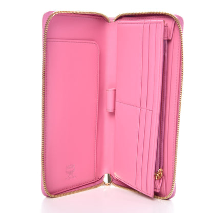 MCM Visetos Large Zip Around Wallet Pink 5 of 6
