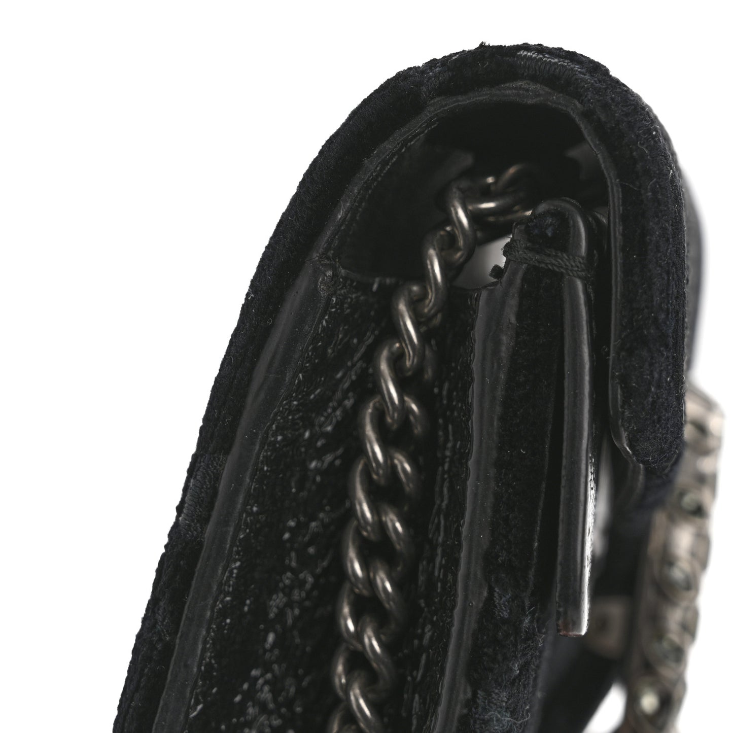 Velvet GG Monogram Super Mini Dionysus Shoulder Bag Black